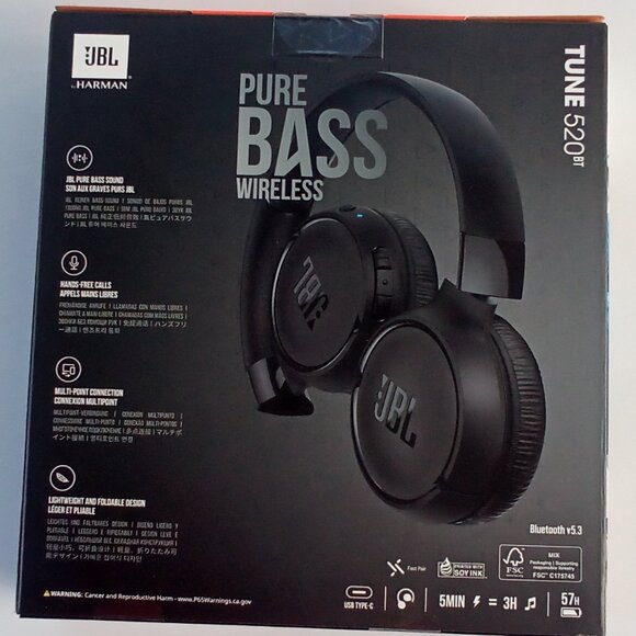 JBL TUNE 520BT ONEAR SOUND ISOLATING BLUETOOTH HEADPHONES MODEL # JBLT520BTBLKAM - Picture 2 of 11
